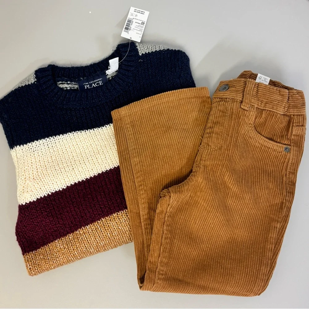 NWT 2-ITEM BUNDLE - The Children's Place Sweater and Pants Outfit - Size 4T